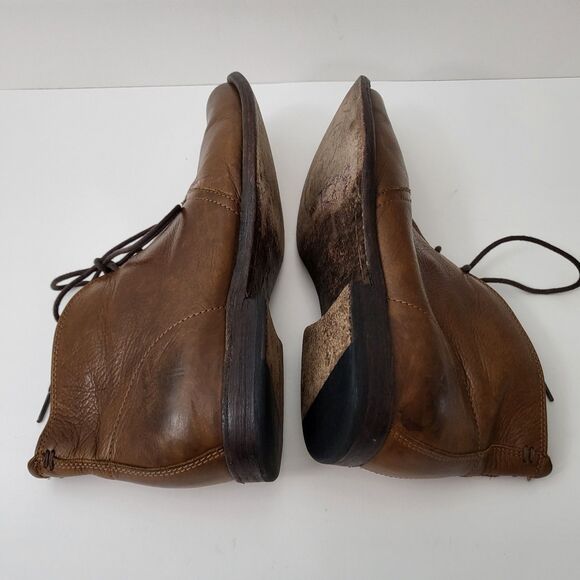 FRYE Boots Leather Lace Up Mens 10.5 D Brown Chukka Ankle Distressed Classic - Picture 7 of 9